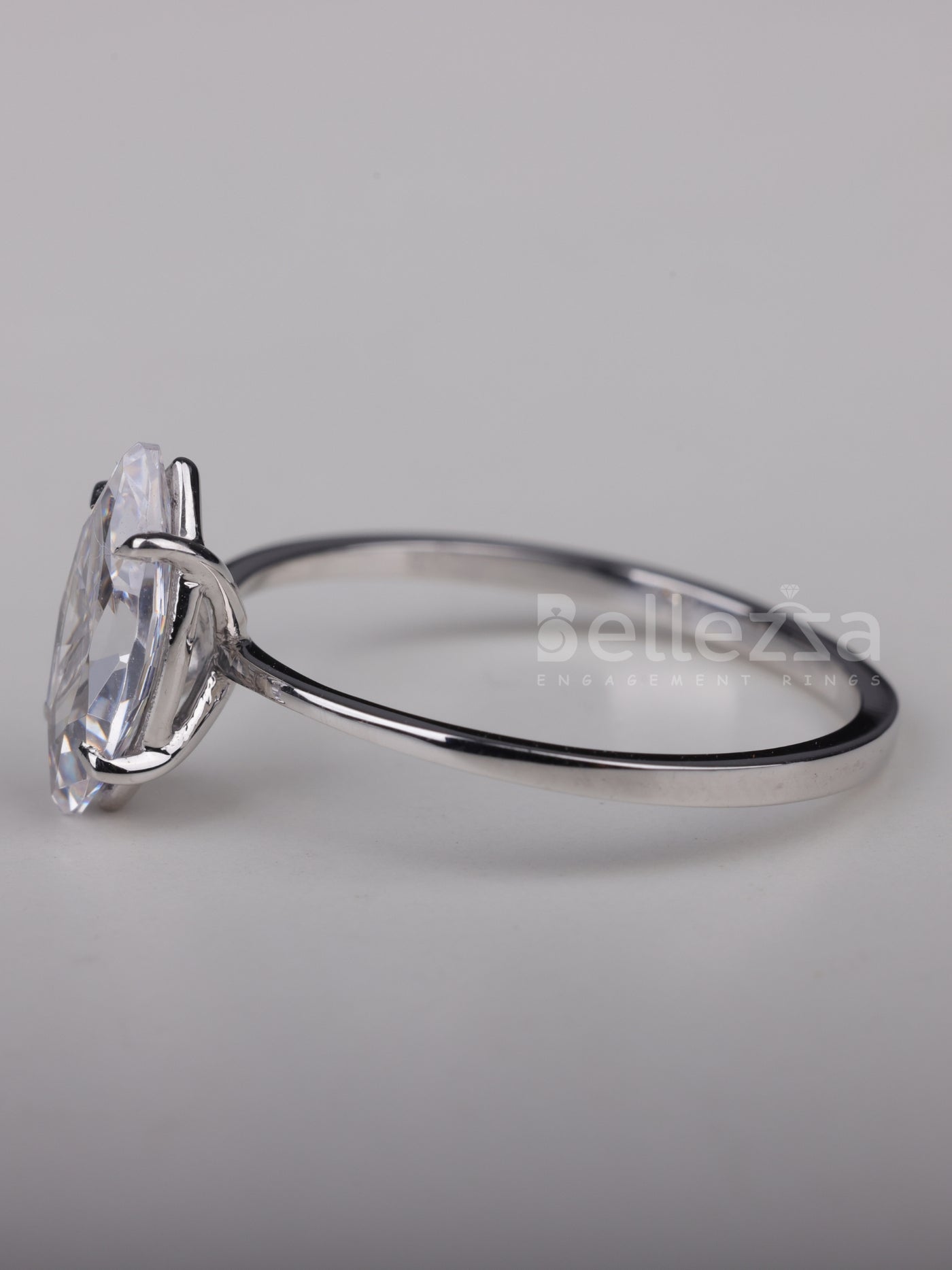 1.0CT Marquise Cut Solitaire Moissanite Engagement Ring