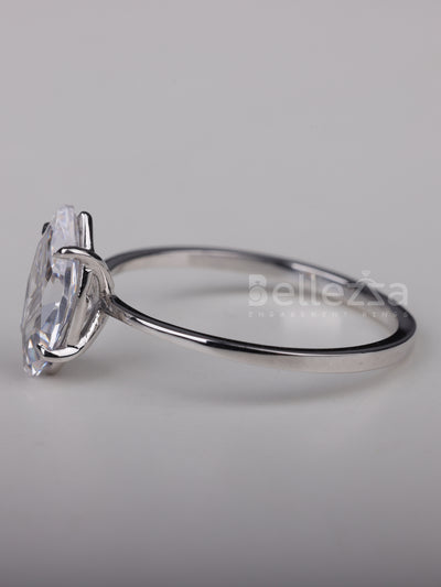 1.0CT Marquise Cut Solitaire Moissanite Engagement Ring