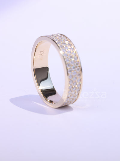 Round Cut Cluster Diamond Full Eternity Wedding Band