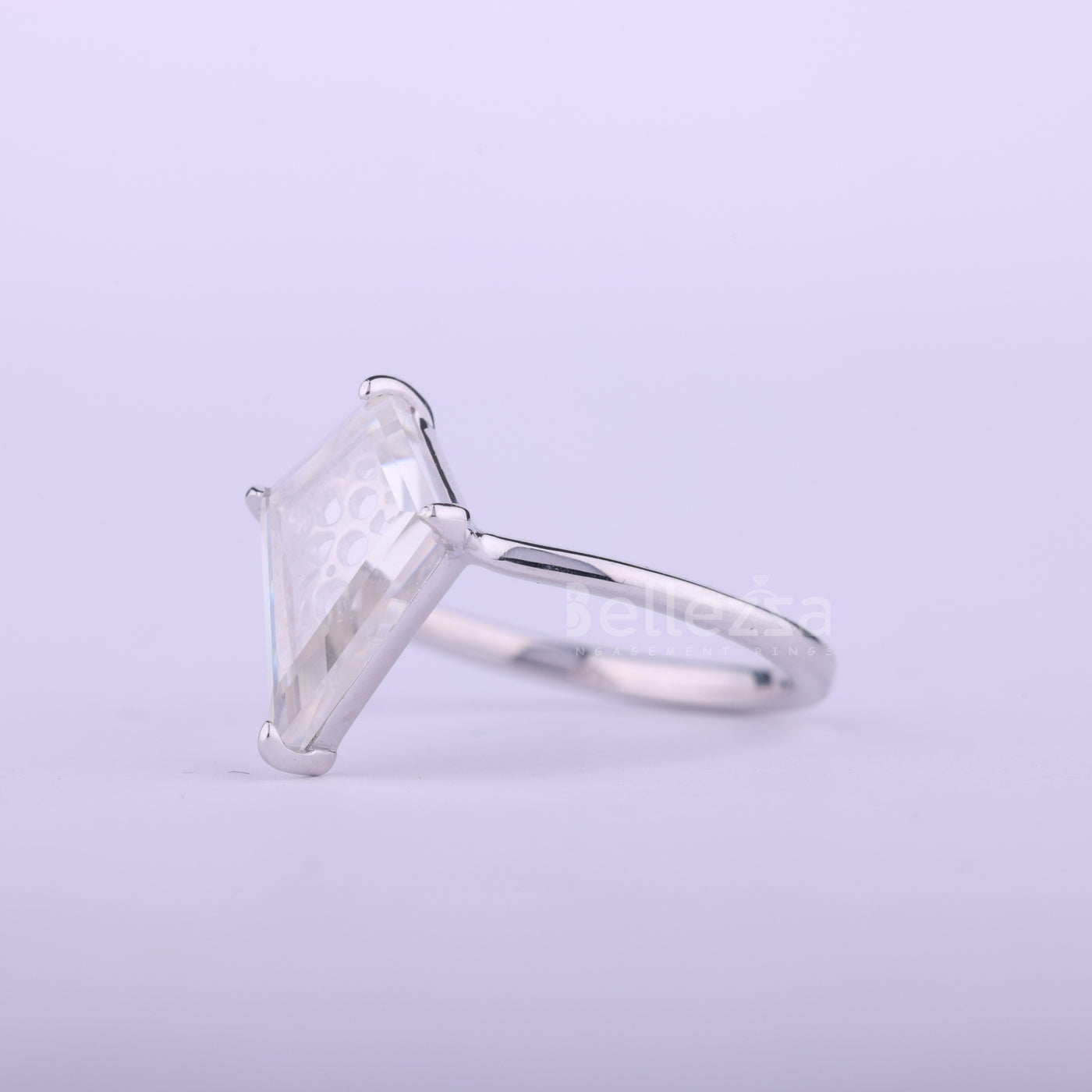 1.0CT Kite Cut Diamond Solitaire Moissanite Engagement Ring