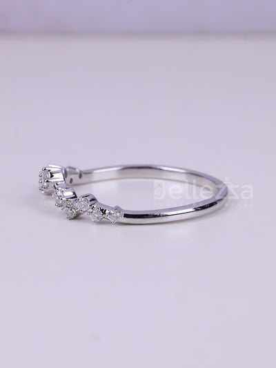 Round Cut Dimaond Cluster Moissanite Wedding Band