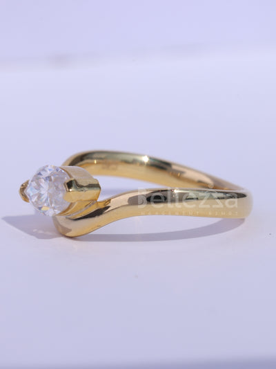 1.0CT Marquise Cut Curved Unique Solitaire Engagement Ring