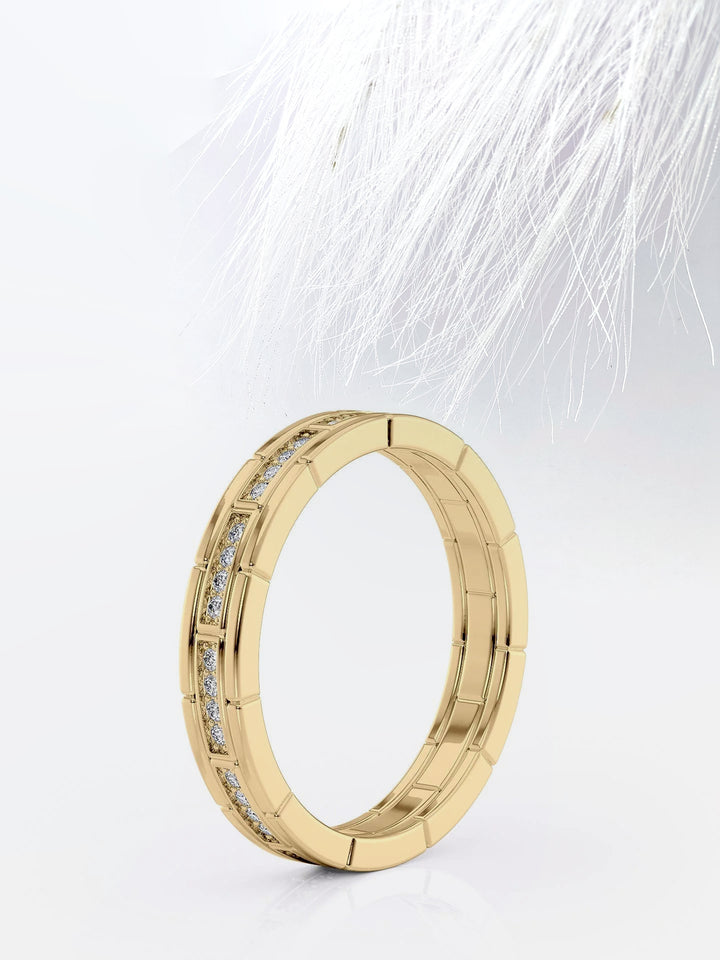 Round Cut Channel Moissanite Men's Diamond Wedding Band