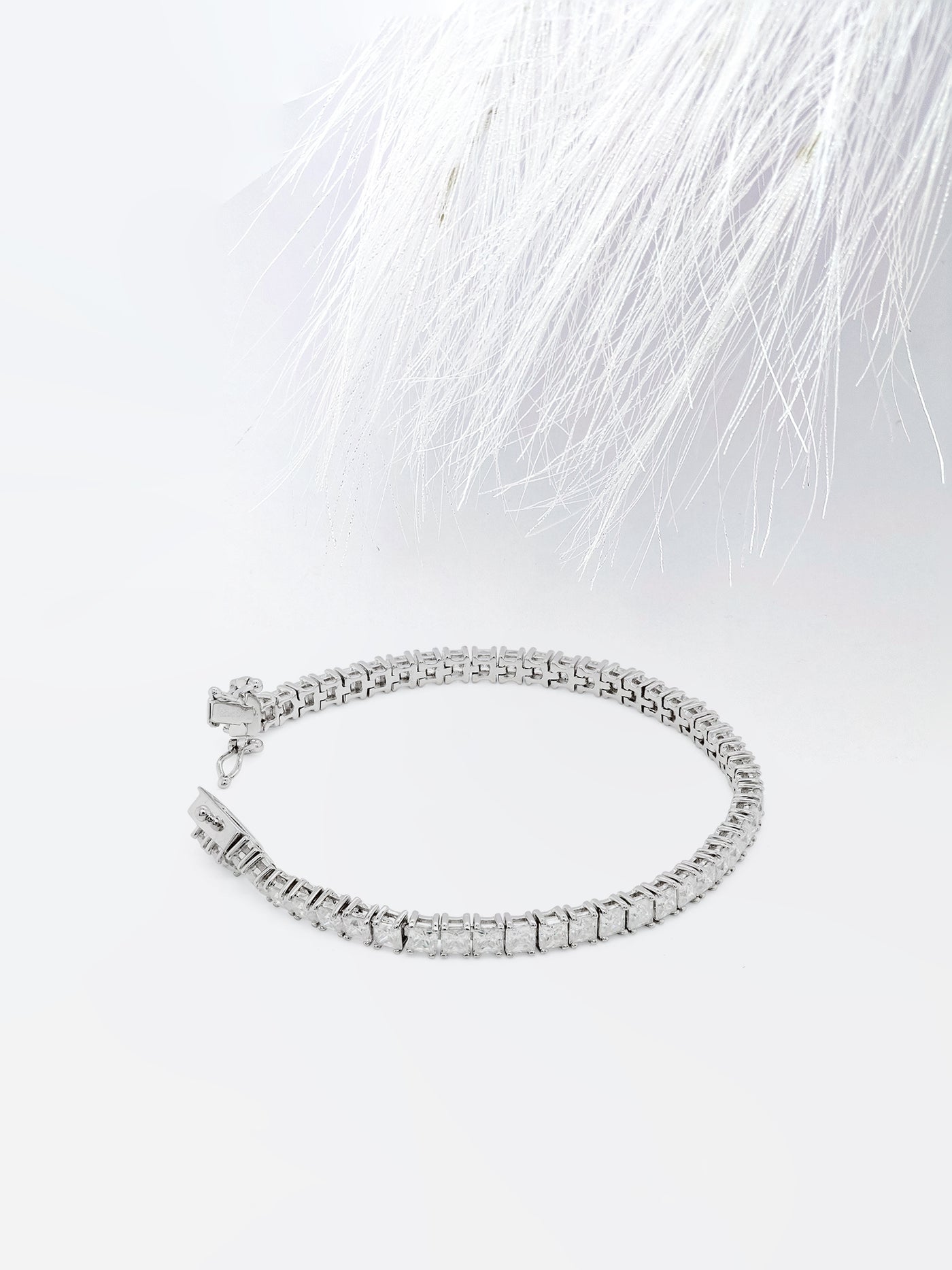 16.8 Princess Cut Tennis Moissanite Diamond Bracelet For Women