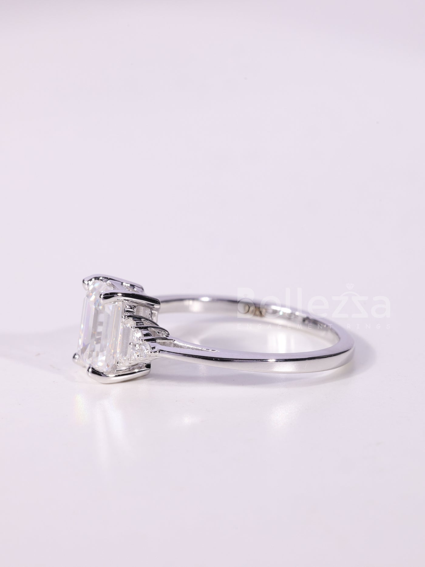 1.0CT-2.0CT Emerald Cut Cluster Diamond Engagement Ring