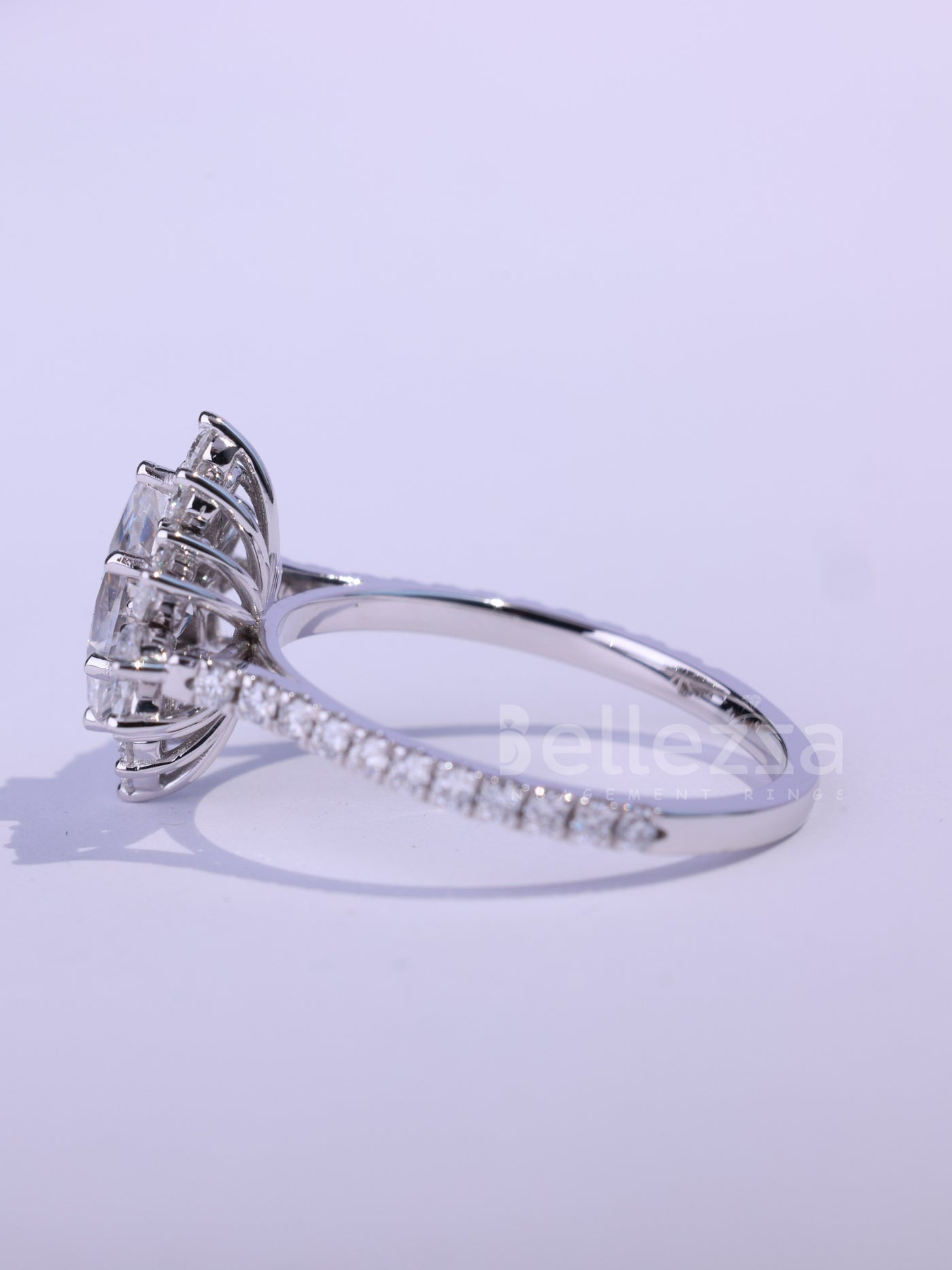 1.0CT-2.0CT Marquise cut Cluster Diamond Moissanite Engagement Ring