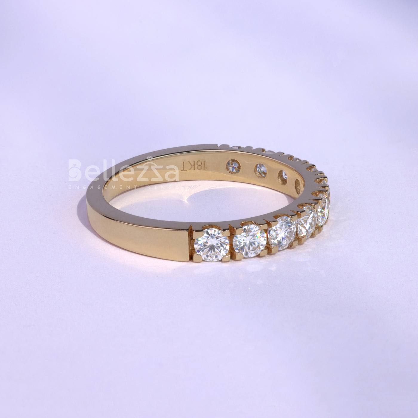 Round Cut Half Eternity Wedding Band For Her - Ready To Ship