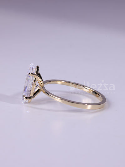 2.0CT Marquise Cut Solitaire Moissanite Engagement Ring