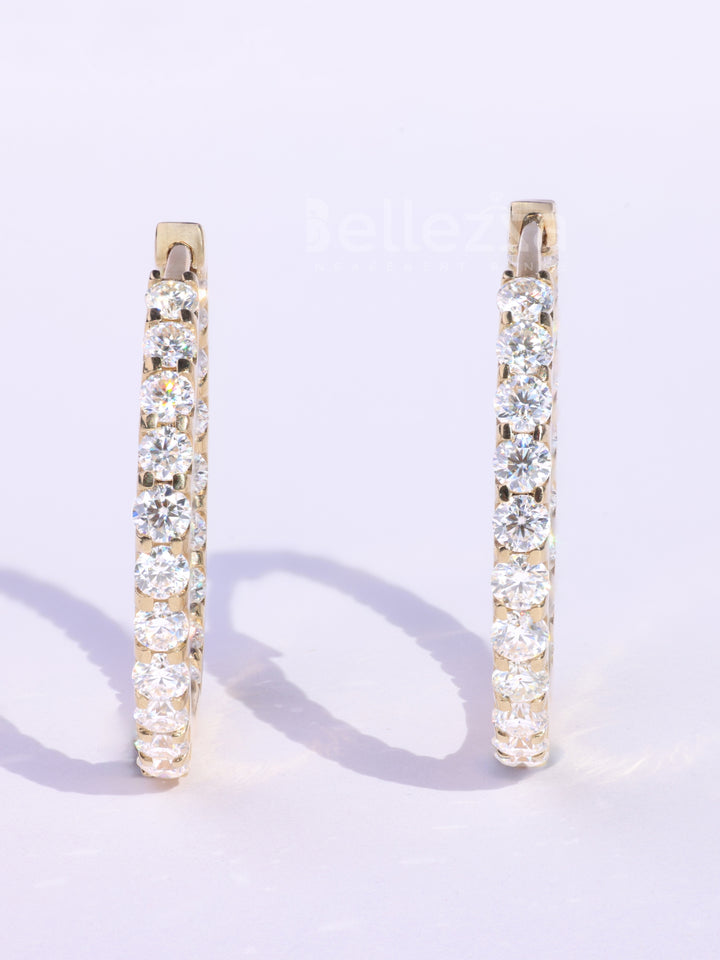 1.20TCW Round Diamond Party Wear Moissanite Hoops Earrings
