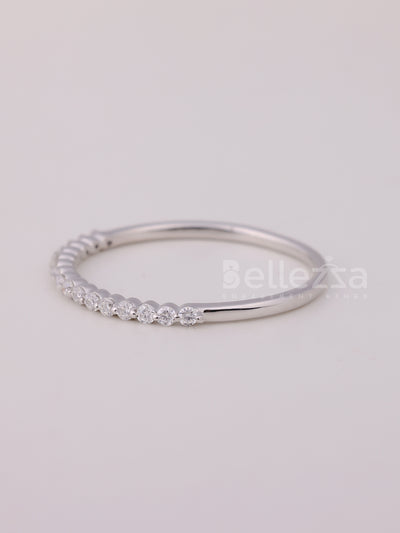 Round Cut Diamond Half Eternity Wedding Band For Her