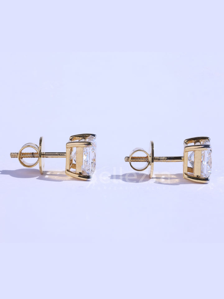 Princess Diamond Moissanite Classic Stud Earrings For Her