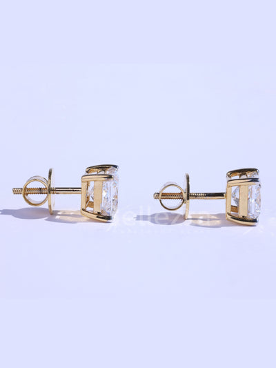 Princess Diamond Moissanite Classic Stud Earrings For Her