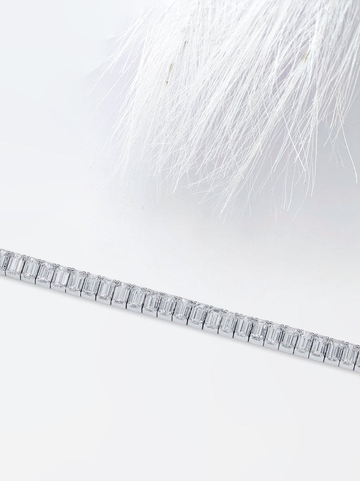 6.83ct Emerald Cut Tennis Moissanite Diamond Bracelet For Women