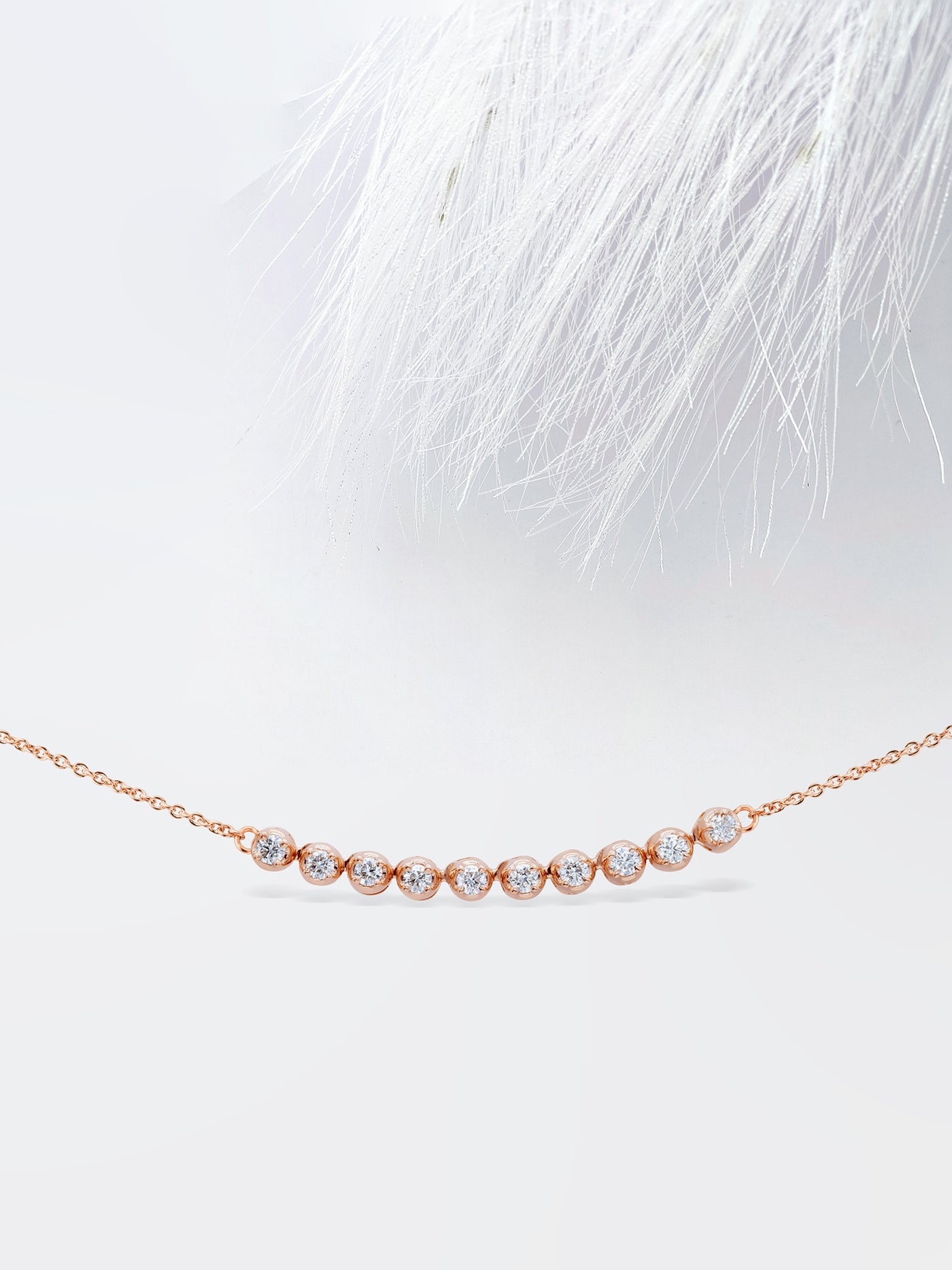 Flexible Round Cut Diamond Moissanite Bezel Necklace