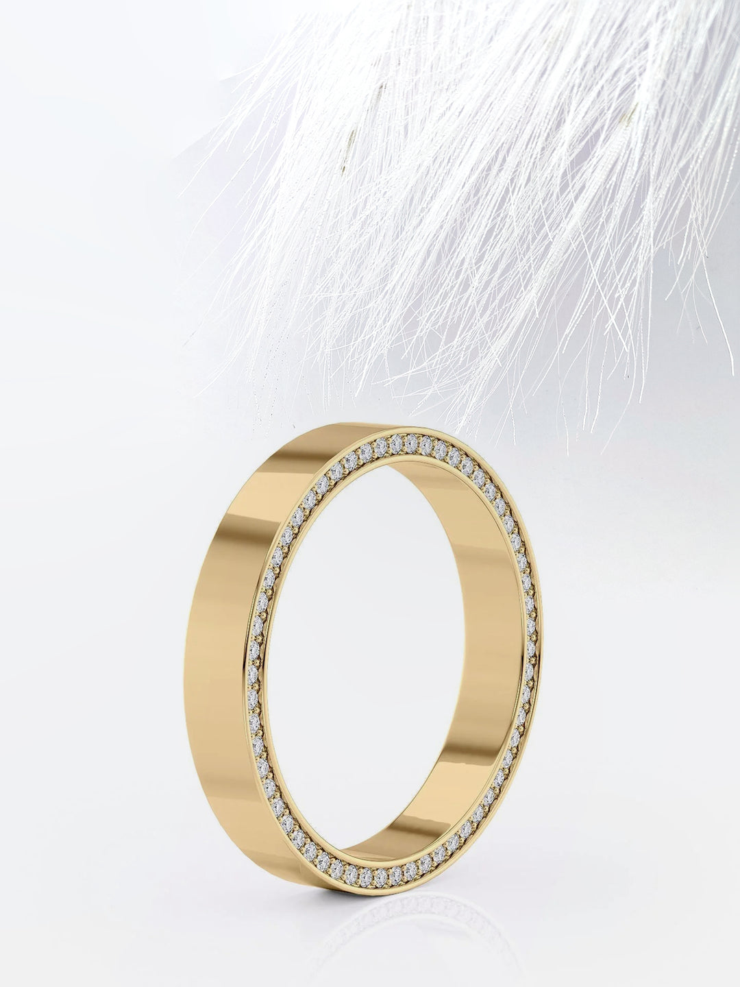 Round Cut Channel Moissanite Men's Diamond Wedding Band