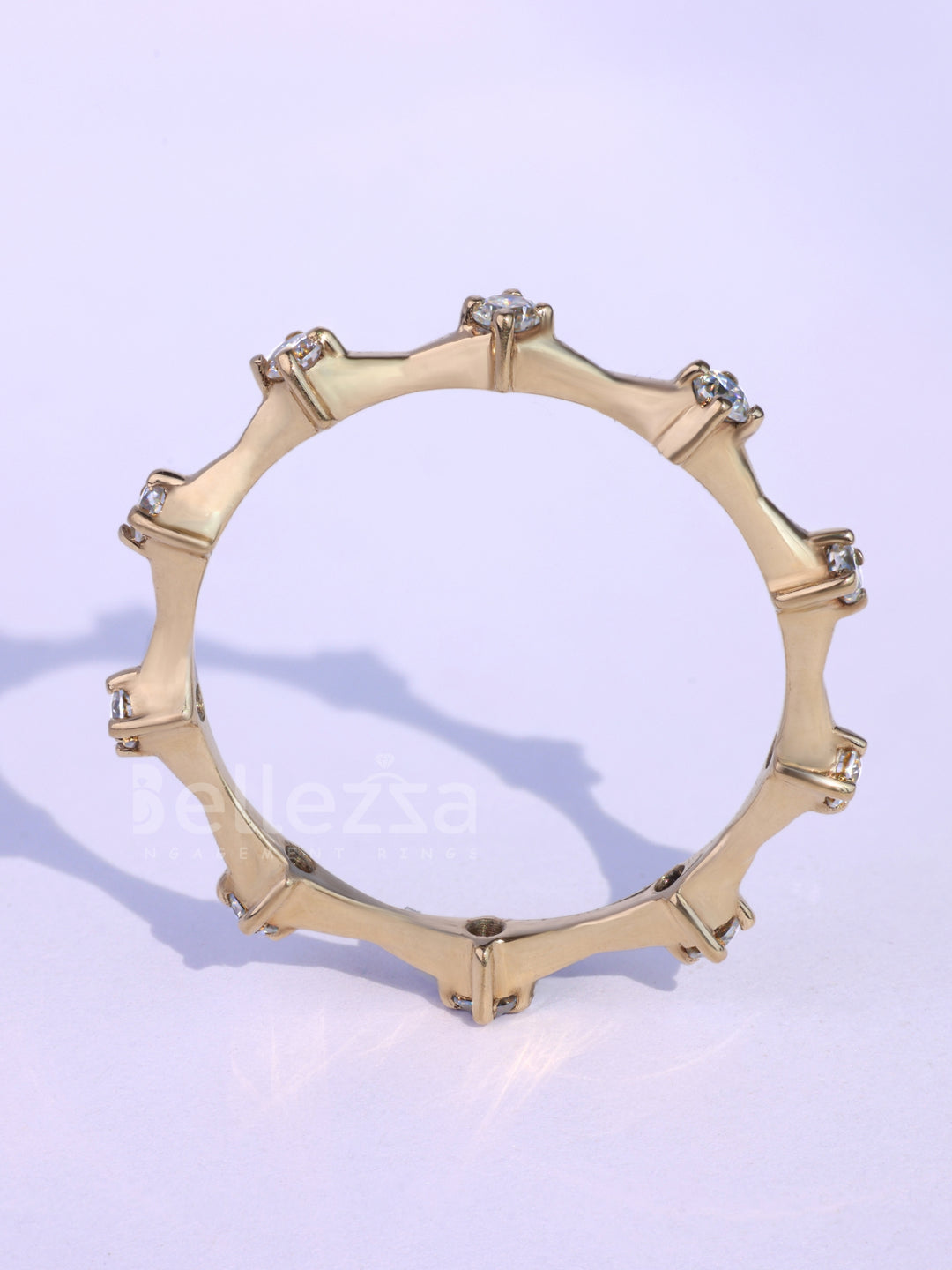 Round Cut Petite Pave Setting Eternity Wedding Band