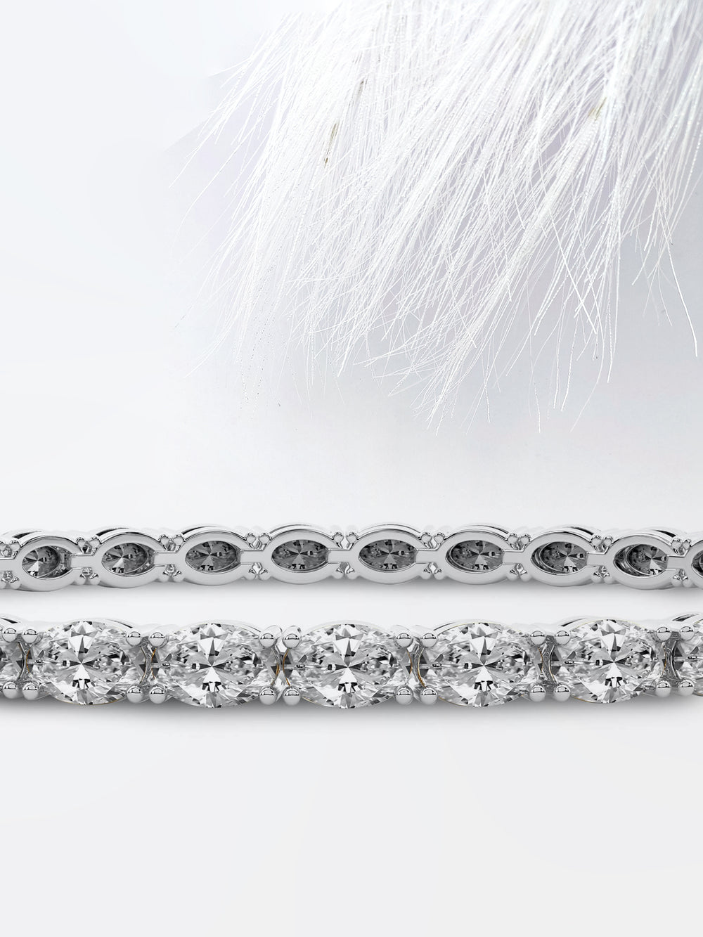 5.0ct Oval Cut Tennis Moissanite Diamond Bracelet, 14k Yellow Gold