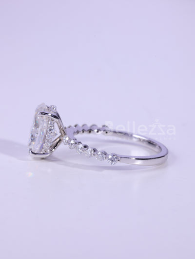 2.0CT-3.0CT Oval Cut Pave Setting Moissanite Engagement Ring