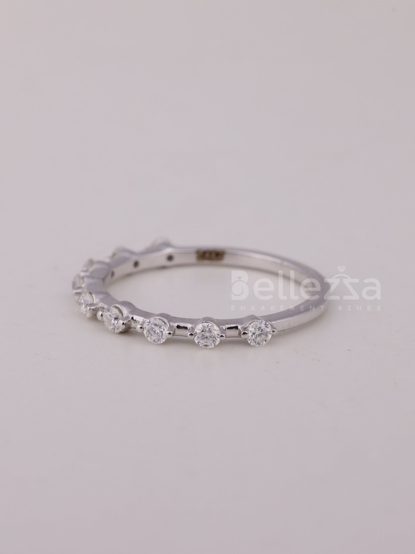 Round Cut Petite Pave Setting Moissanite Wedding Band