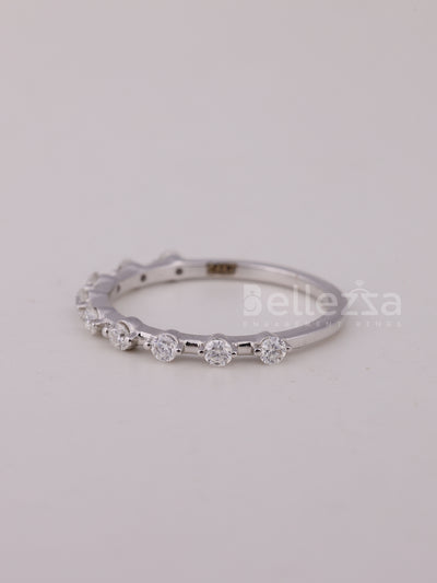 Round Cut Petite Pave Setting Moissanite Wedding Band