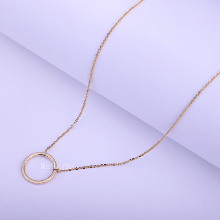 14K Yellow Gold Circle Moissanite Necklace - Ready To Ship