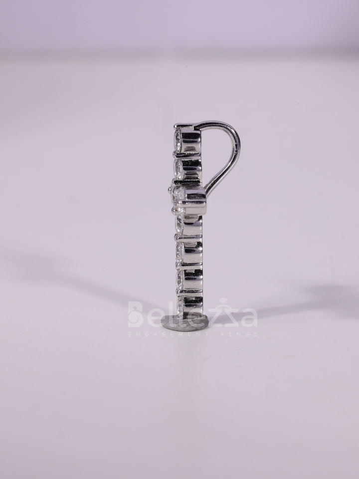 Round Cut Diamond Cross Pendant Necklace For Her