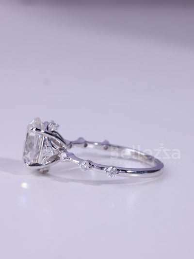 1.50CT Oval Cut Petite Pave Setting Moissanite Engagement Ring