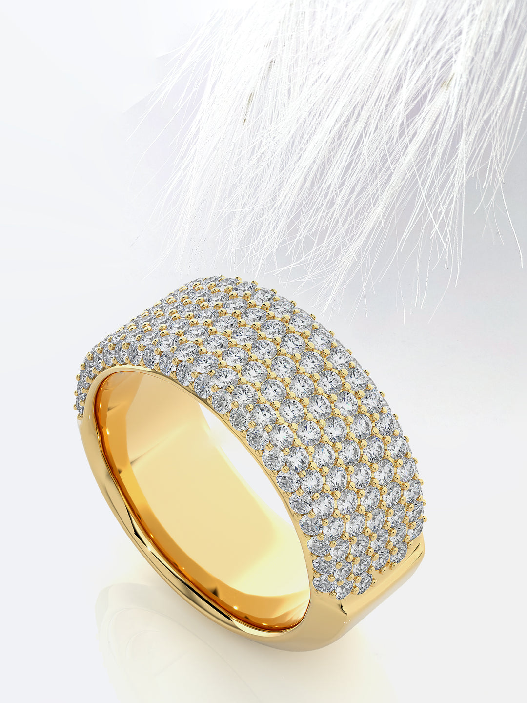 Round Cut Micro Pave Setting Moissanite Men's Diamond Wedding Band