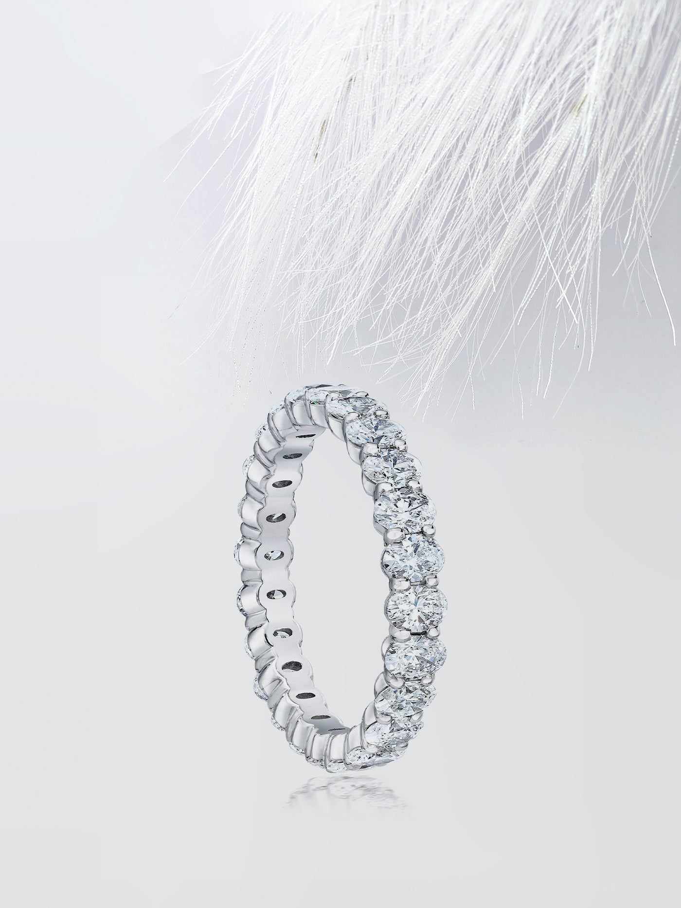 Oval Cut Eternity Diamond Wedding Band For Women