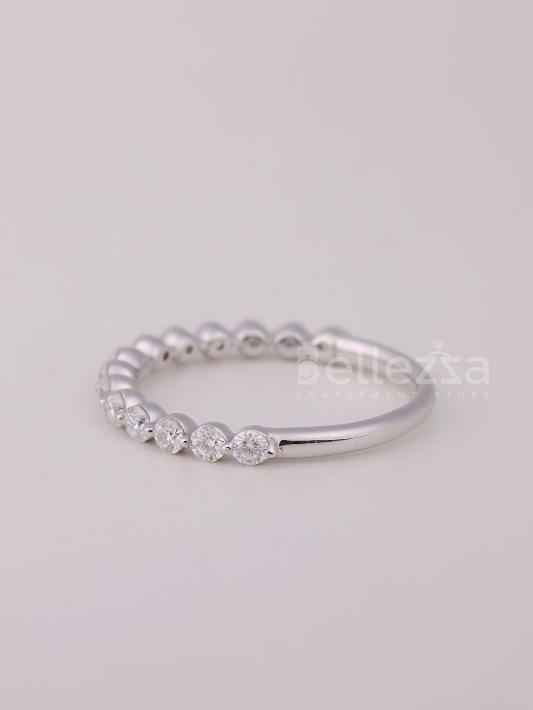 0.30TCW Round Cut Half Eternity Wedding Band For Her