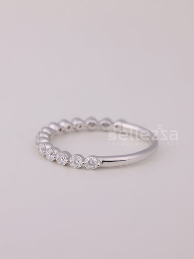 0.30TCW Round Cut Half Eternity Wedding Band For Her