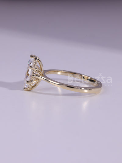 2.0CT Marquise Cut Solitaire Moissanite Engagement Ring