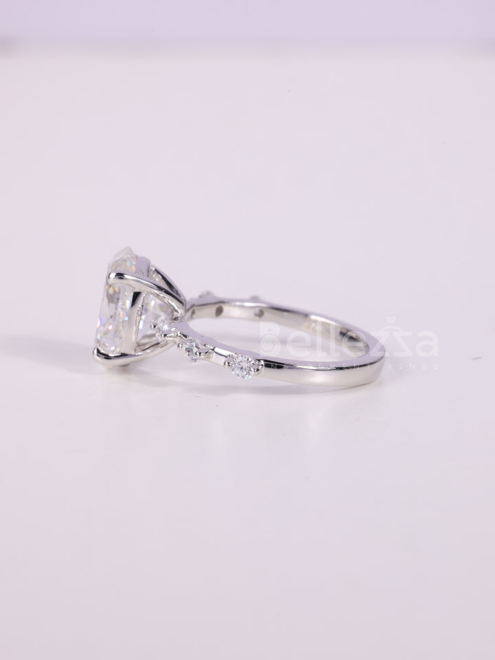 1.50CT-2.50CT Oval Cut Diamond Petite Pave Engagement Ring