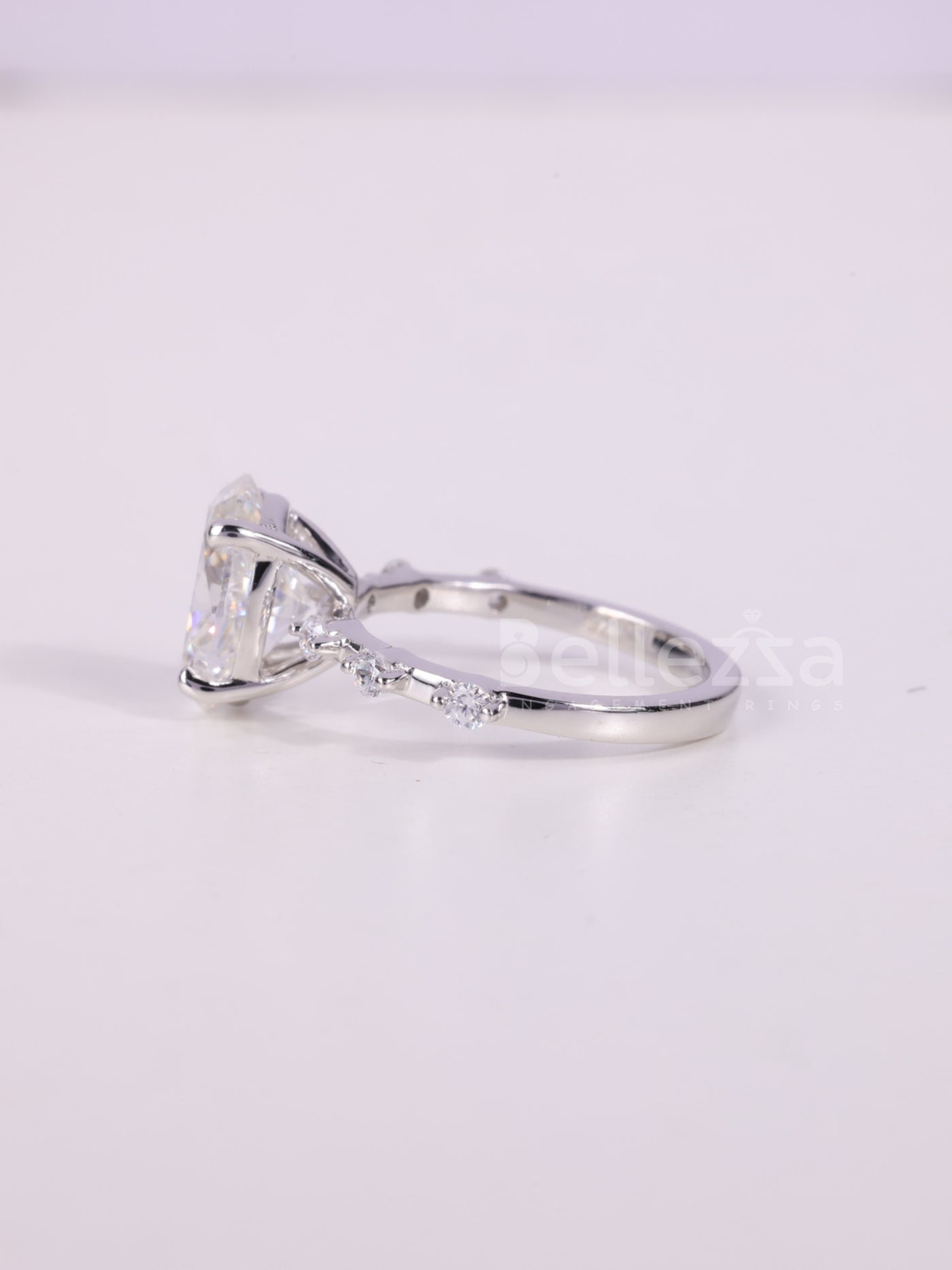 1.50CT-2.50CT Oval Cut Diamond Petite Pave Engagement Ring