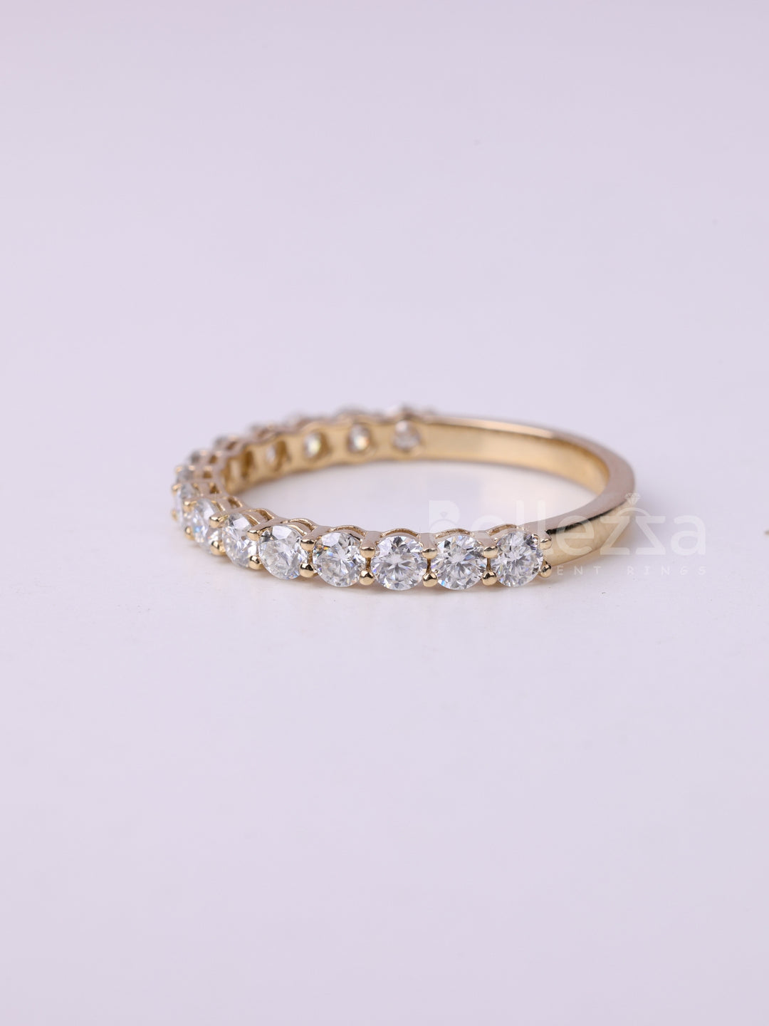 Round Cut Diamond Half Eternity Wedding Band
