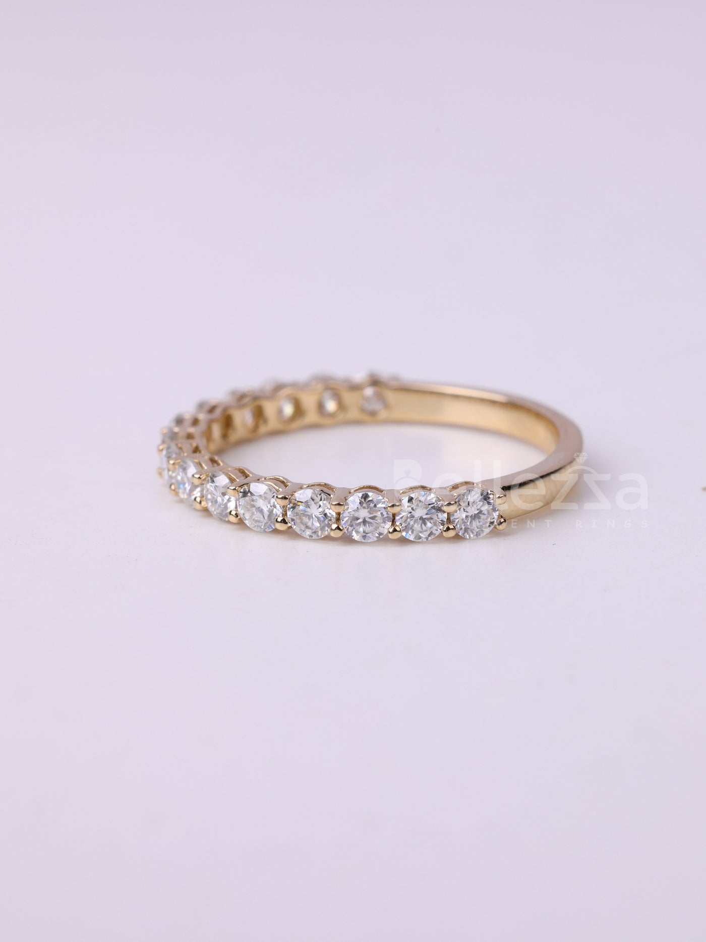 Round Cut Diamond Half Eternity Wedding Band