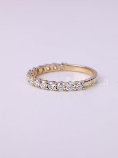 Round Cut Diamond Half Eternity Wedding Band