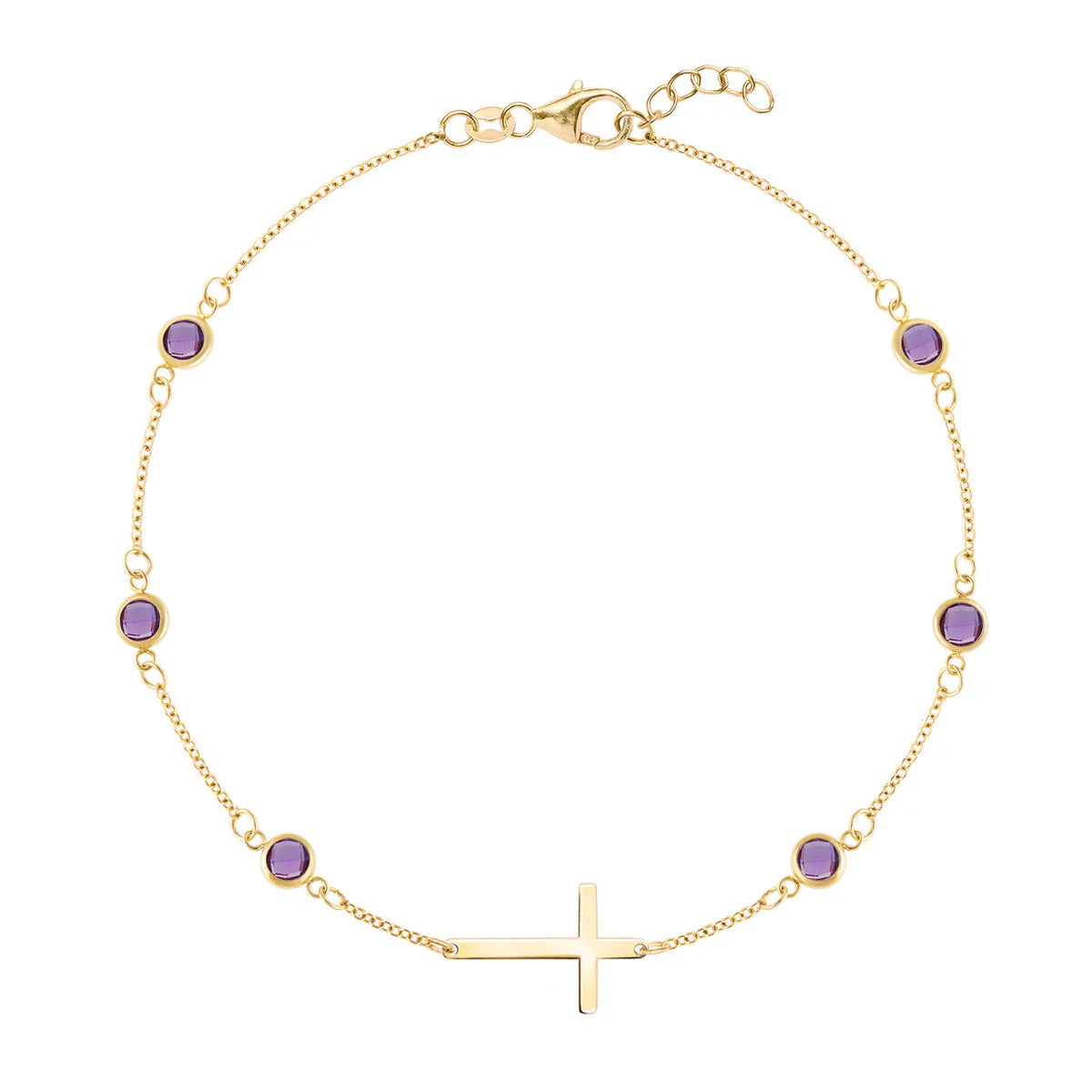 1.50 TCW Round Cut Cross Moissanite February Birthstone Bracelet