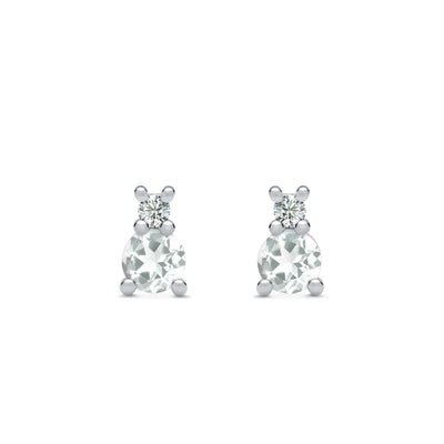 0.40 TCW Round Diamond Moissanite April Birthstone Stud Earrings
