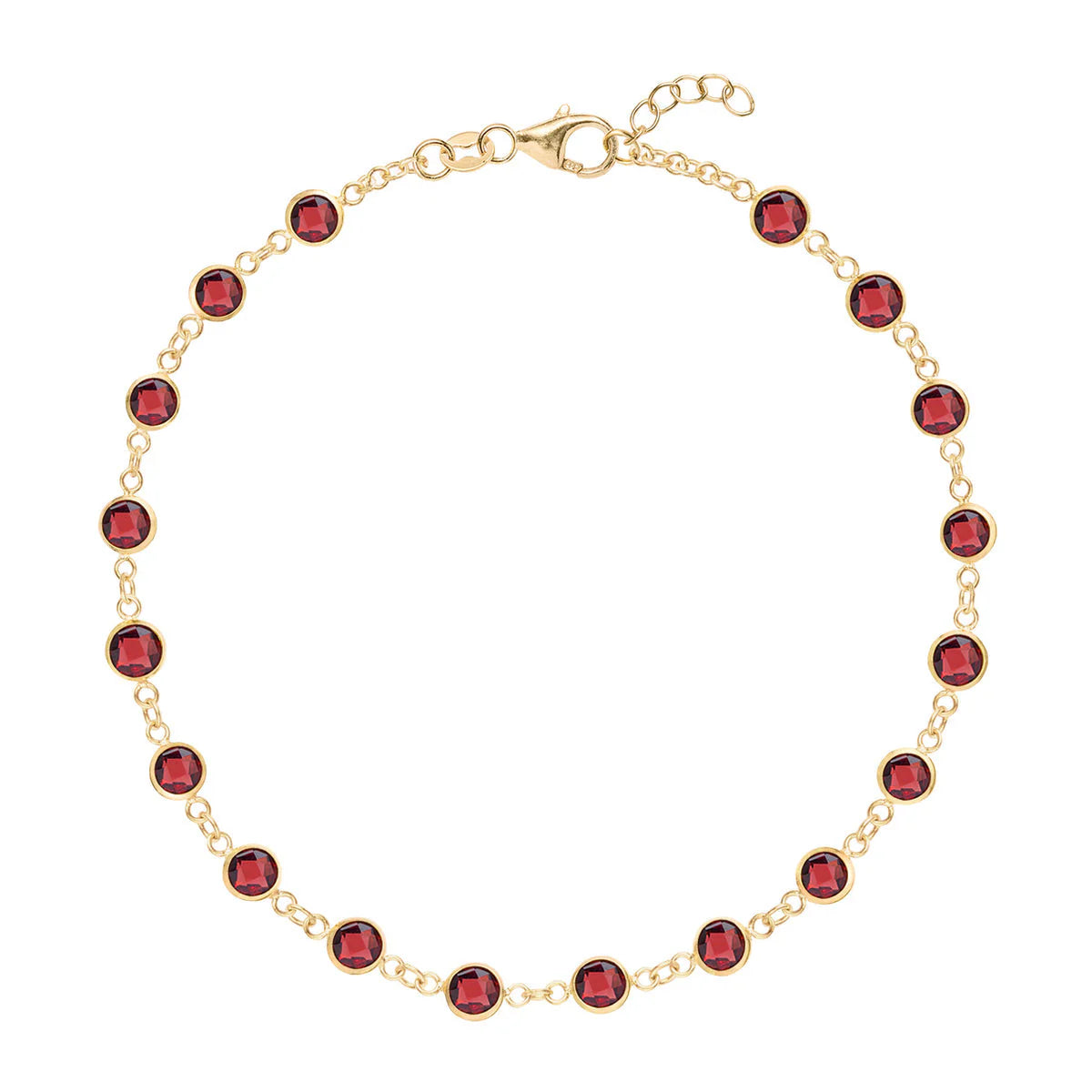 5.0TCW Round Cut Garnet Moissanite Diamond January Birthstone Bracelets