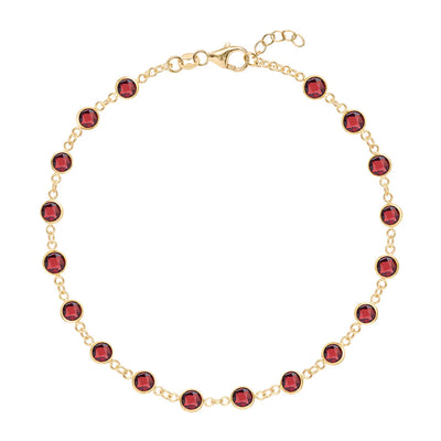 5.0TCW Round Cut Garnet Moissanite Diamond January Birthstone Bracelets