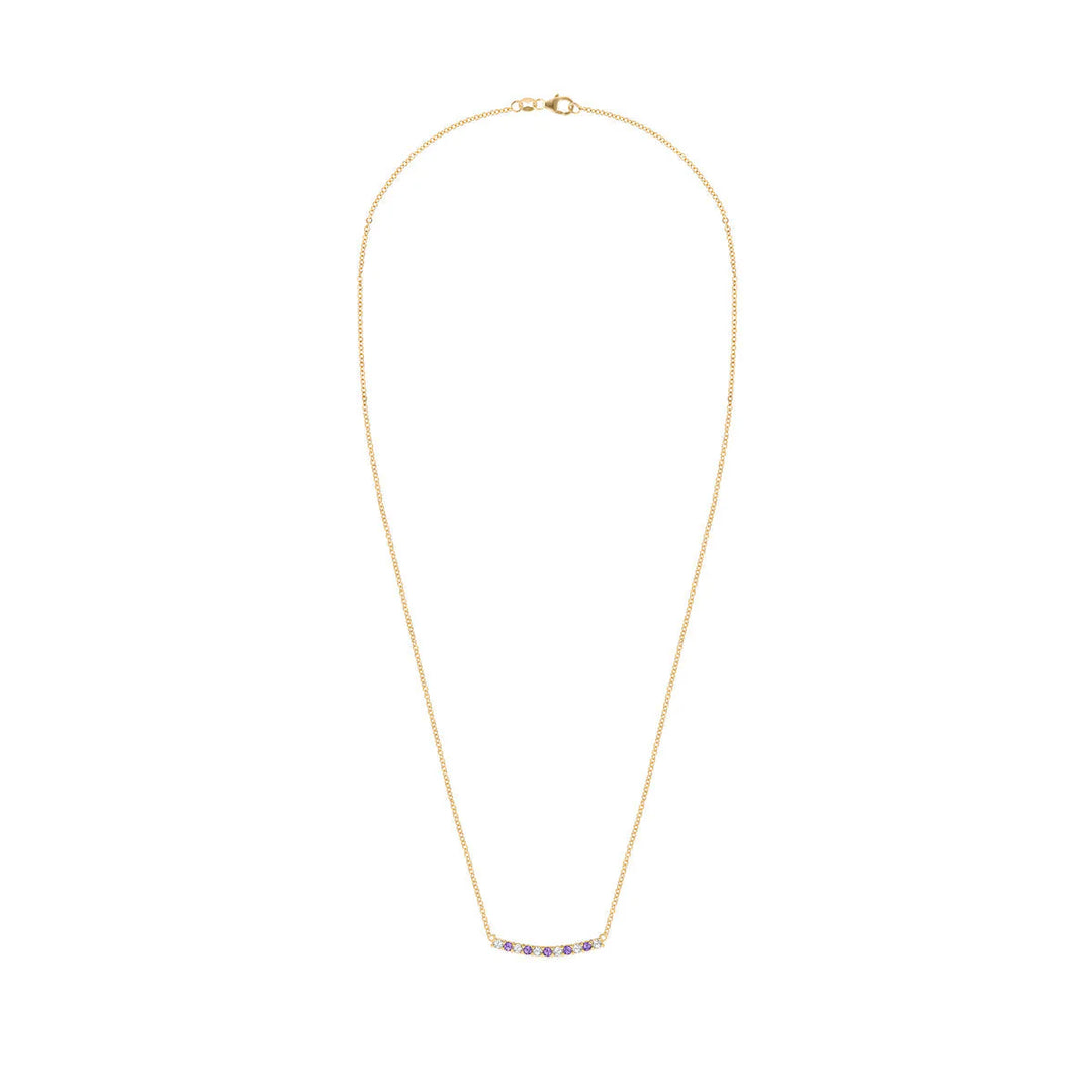 1.35TCW Round Amethyst Moissanite Diamond February Birthstone Necklace