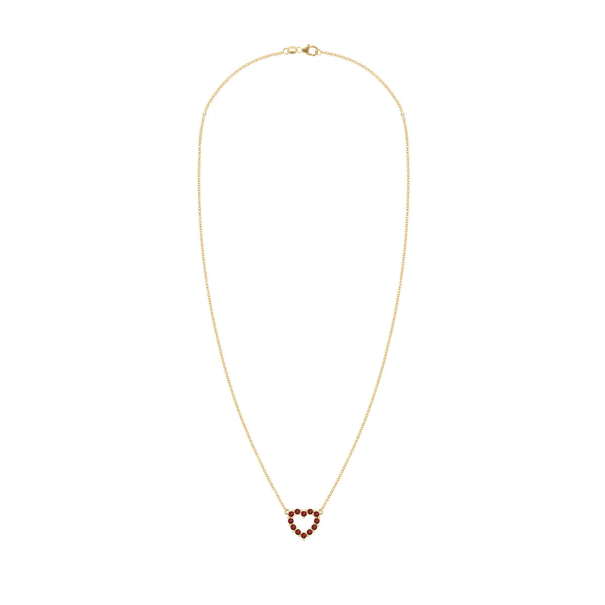 1.50 TCW Round Cut Open Heart Moissanite Necklace-January Birthstone