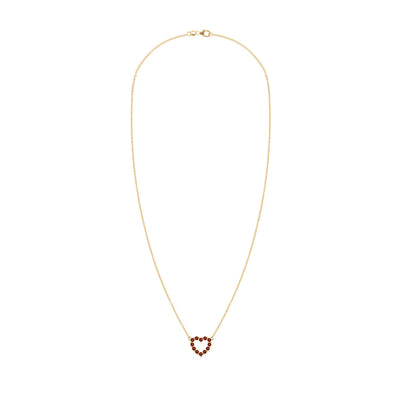 1.50 TCW Round Cut Open Heart Moissanite Necklace-January Birthstone