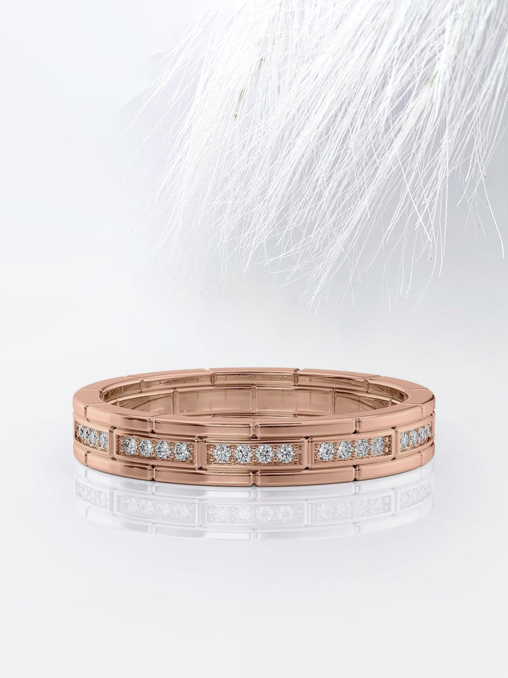 Round Cut Channel Moissanite Men's Diamond Wedding Band