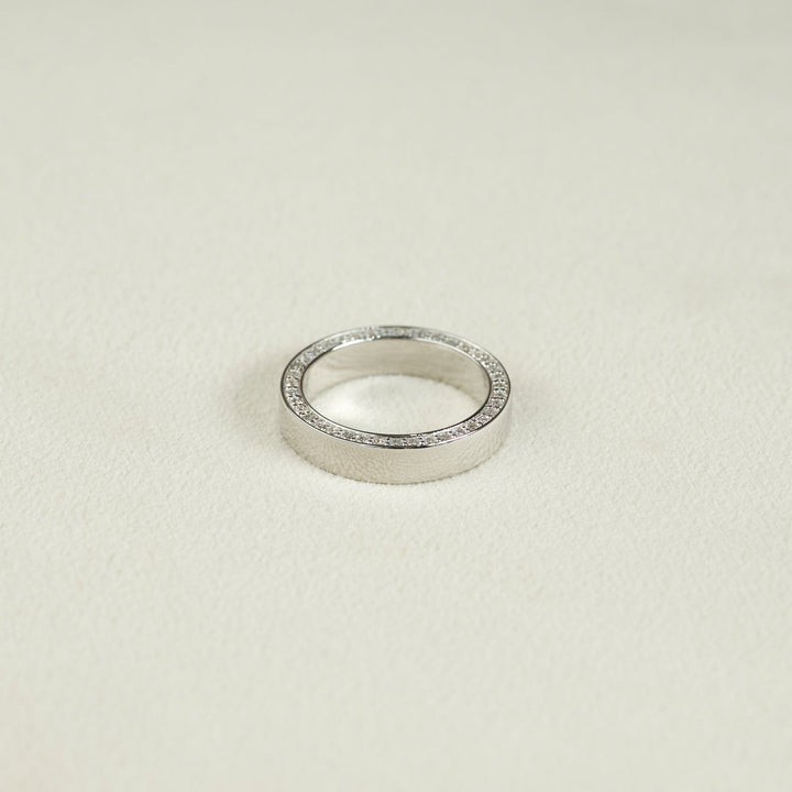 Round Cut Channel Moissanite Men's Diamond Wedding Band