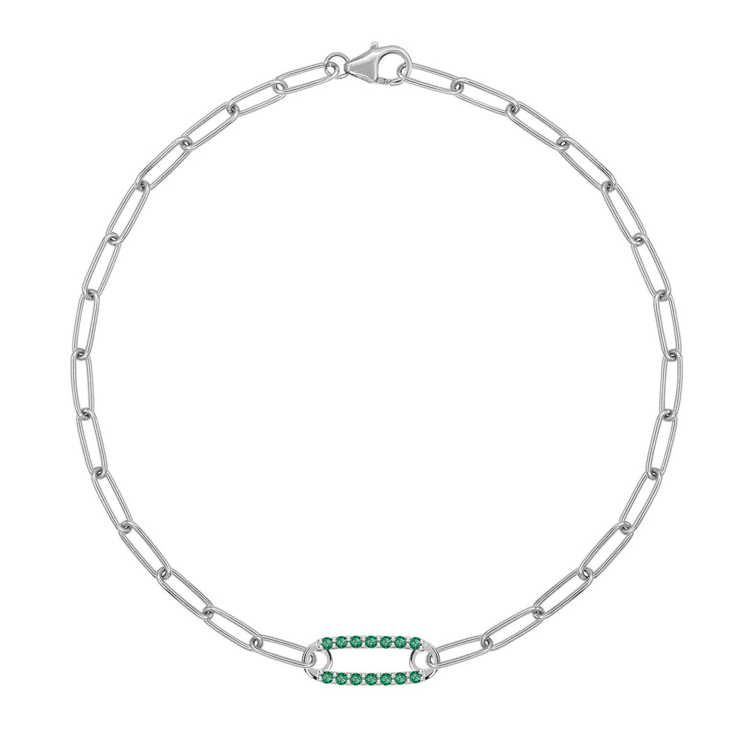 1.50TCW Round Cut Emerald Moissanite May Birthstone Bracelet