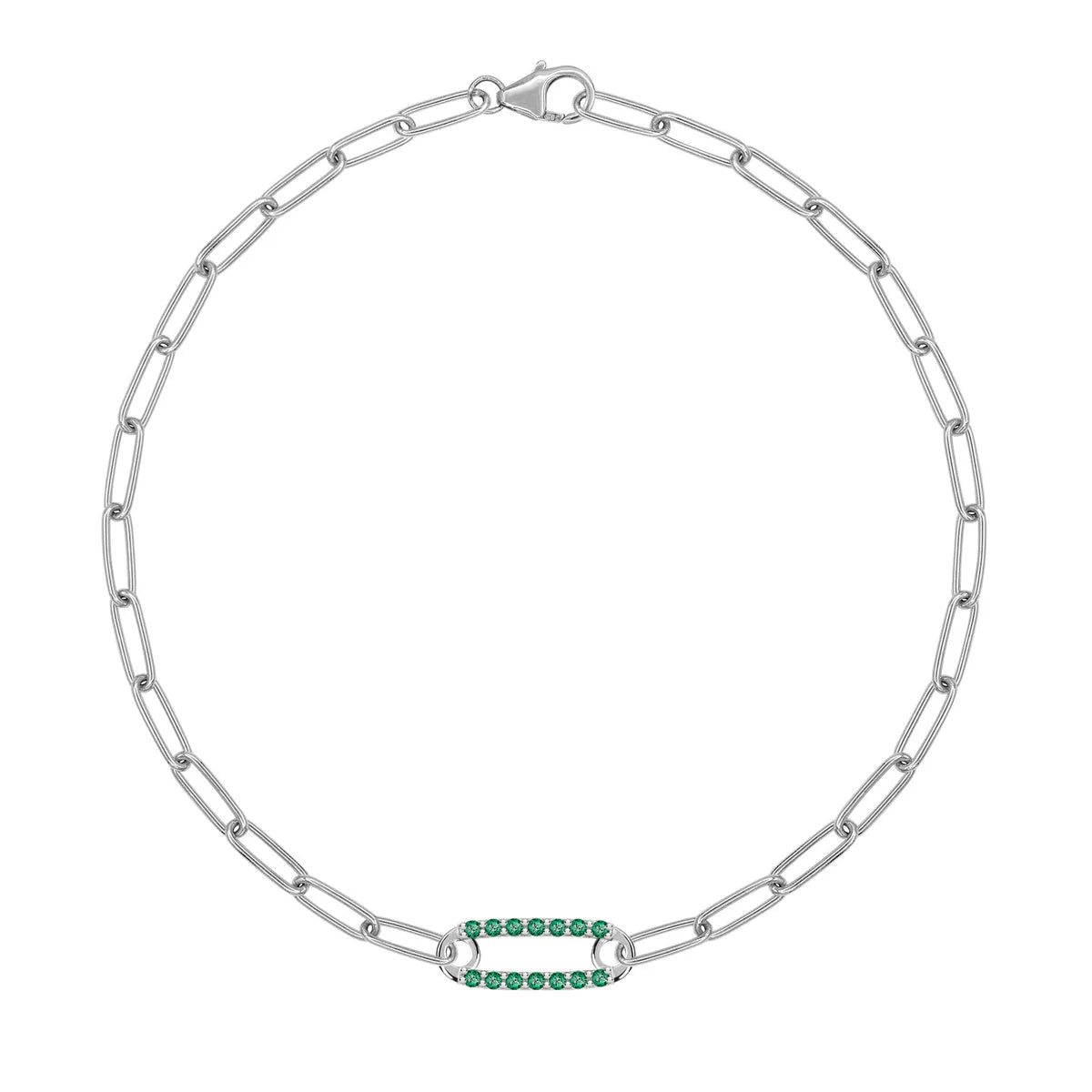 1.50TCW Round Cut Emerald Moissanite May Birthstone Bracelet