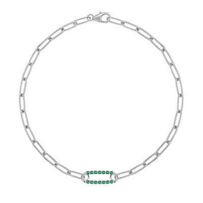 1.50TCW Round Cut Emerald Moissanite May Birthstone Bracelet