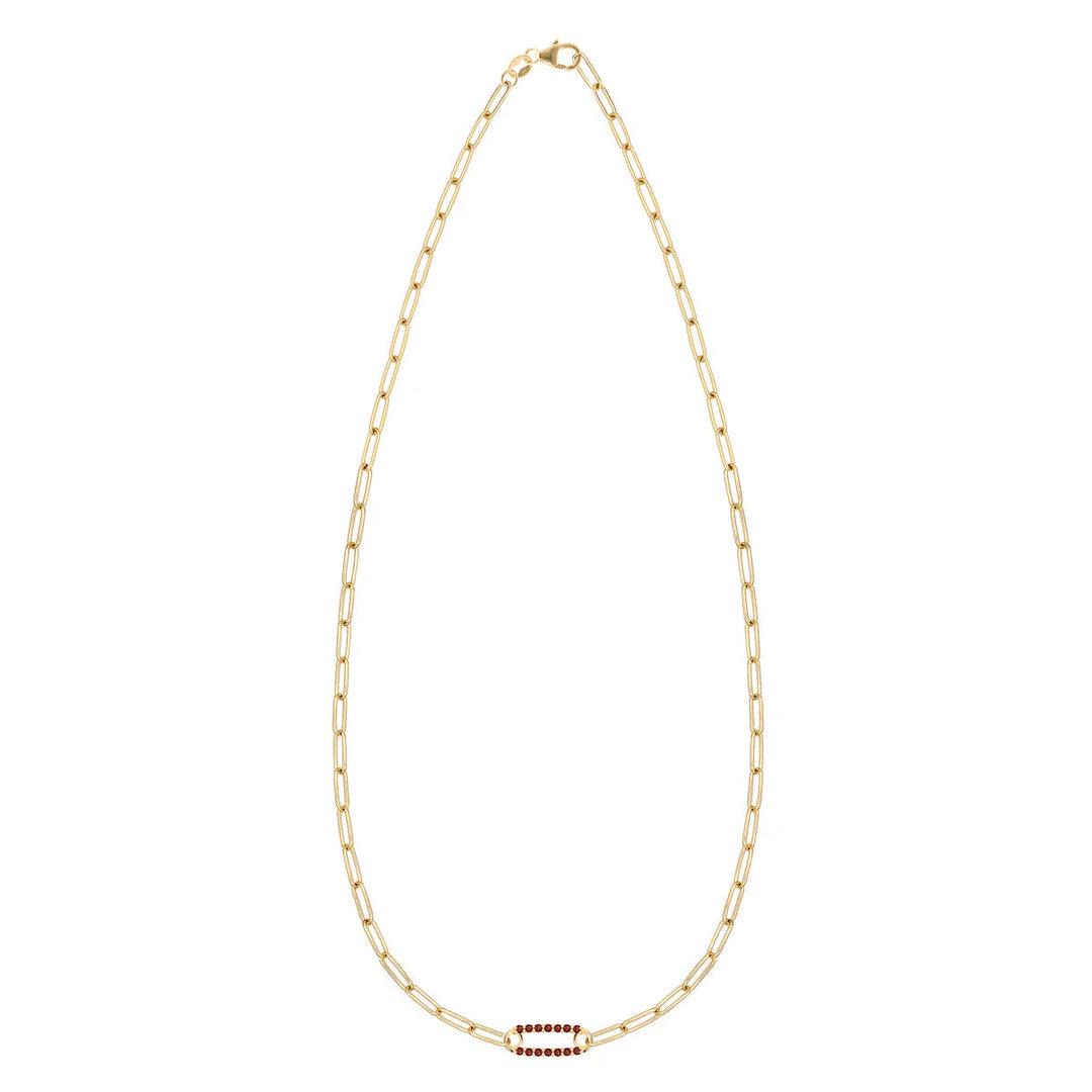 2.50 TCW Round Cut  Safety Pin Moissanite Necklace-January Birthstone